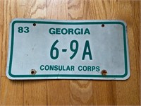 Vintage 1983 Georgia Consular Licence Plate