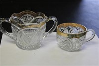 Lot Of 2 Pressed Glass Cups