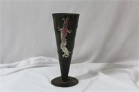 An Applied Sterling Silver on Copper Cup/Vase