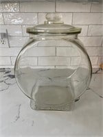 Antique Planters Peanuts Fishbowl Glass Jar