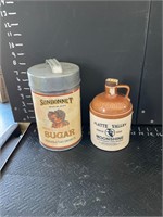 McCormick moonshine jug and sugar can