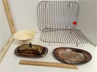 Bowl, Cooling Racks, Silverplate? Butter Diah &