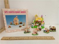 6pc Lighted Bunny Abodes