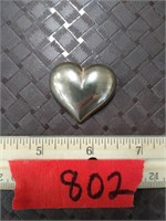 Sterling Silver Hollow Heart Pin