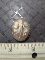 800 Silver Cameo Like Pin Brooch