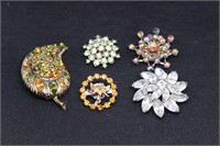 Lot of Assorted Vintage Stoned Broaches