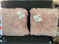 Two pink throw pillows, brand new