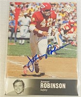 1997 Johnny Robinson signed football Card