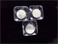 3-1967 Kennedy 1/2 dollars 40% silver uncirculated