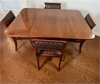 EXTENSOL DROP LEAF DINING TABLE & 4 CHAIRS