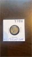 1926 United States mercury 10 cent coin