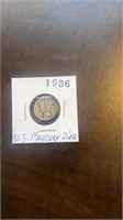 1936 US mercury dime