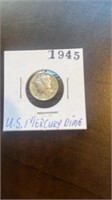 1945 US mercury dime