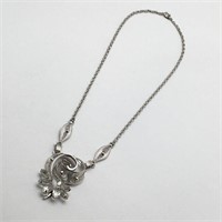 Sterling Silver Clear Stone Necklace