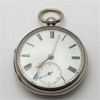 Pocket Watch In Sterling Silver Case