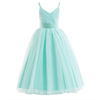 Size:160 Glamulice Mint Green Flower Girl Tulle D