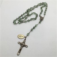 Sterling Silver And Glass Bead Rosary