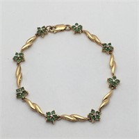 Sterling Silver Green Stone Bracelet