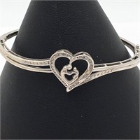 Sterling Silver And Diamond Cuff Bracelet