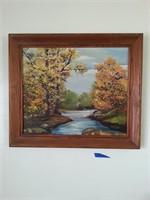 FRAMED ART CREEK AND AUTUM TREES
