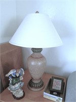 TABLE TOP LAMP #1, BEIGE, GREEN, BROWN