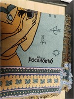 Vintage 90's Disney Pocahontas Throw Blanket