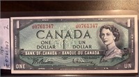 Canada one dollar bill