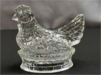 Vintage glass chicken candy container