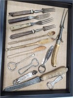 Vintage Display of Forks, openers etc