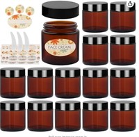 Wetexchi 15pk 4 oz Round Amber Glass jars