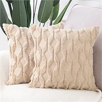 MADIZZ Pack of 2 Soft Plush 12x12'' Pillow Covers