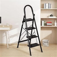 Soges Black Aluminum  4 -Step Ladder