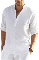 COOFANDY Men's Casual Linen Shirt - Medium