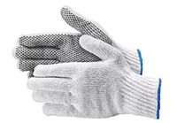 PVC Dot Knit Gloves - Single-Sided, Large, 12 pack