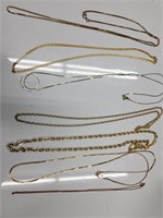7 Gold Tone Necklaces