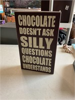 Wooden chocolate sign