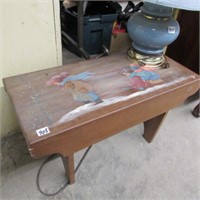TOLE PAINTED BENCH