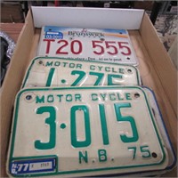 BOX OF MOTORCYCLE LICENCE PLATES