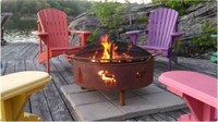 Bear Chair 30-in Antique Patina Fire Pit