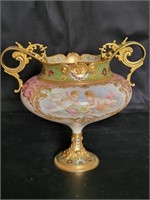 Antique Sevres Brass & Porcelain Cup