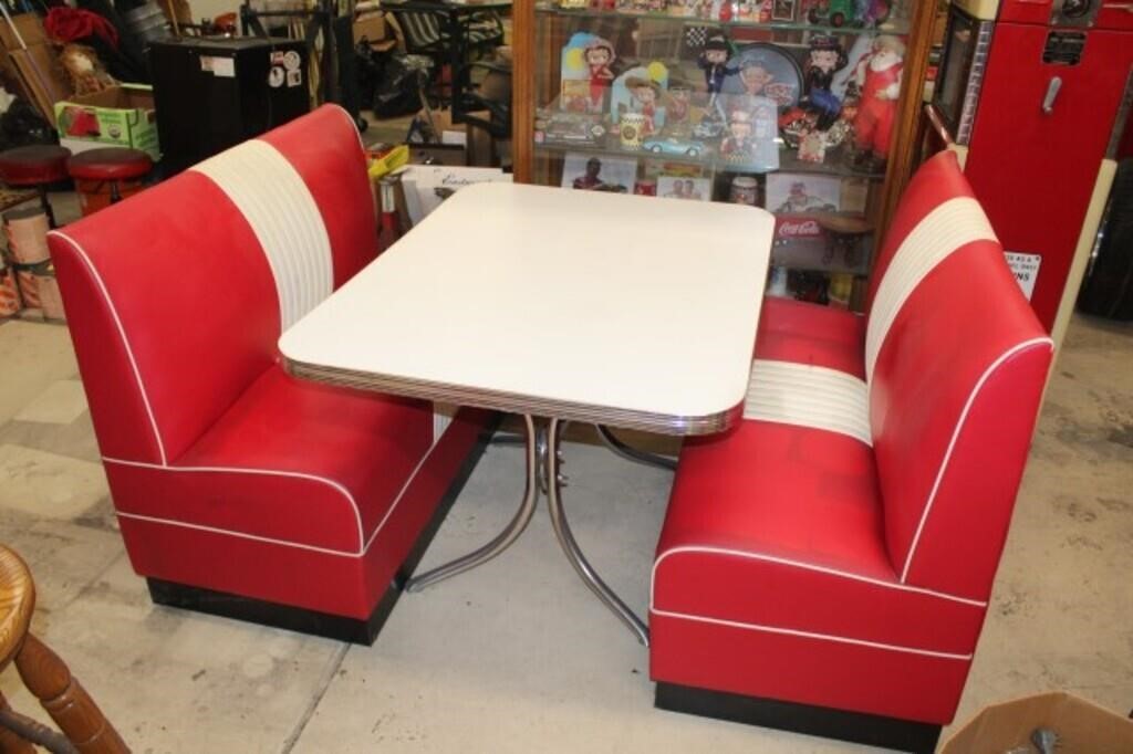 Diner Booth with Table and 2 Benches