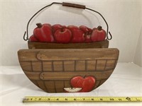 Apple Basket Hanging Wood Decor