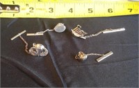 SILVER TONE TIE TACKS, MONOGRAMMED, OTHER