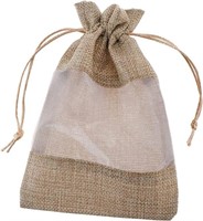XMSound 12 Pack 5x7'' Linen Burlap Sheer Bag