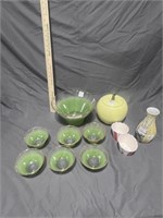 Apple Cookie Jar, Saloel 7 Piece Bowl Set, Vase, N