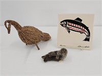 CANADIAN NATIVE ITEMS - SIGNED SALMON TILE