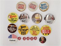LOT OF 18 RETRO BUTTONS