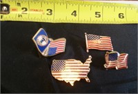 4 PC USA FLAG PINS