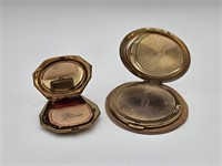 2 VINTAGE GOLD TONE COMPACTS