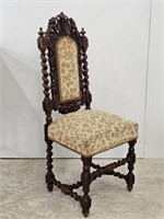 HEAVILY CARVED CHAIR WITH JACOBIAN TWIST